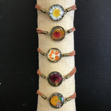 Rustic Petal Shop Pressed Flower Leather Bracelet