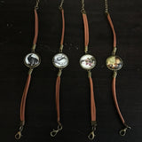 Rustic Petal Shop Upcycled Print Graphic Leather Bracelet