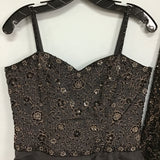 1990's Y2K Macis Black Beaded Cocktail Dress & Jacket