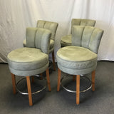 Set of 4 Modern Designmaster Green Returning Swivel Counter Stools