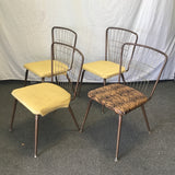 Set of 4 Vintage MCM Vinyl & Metal Dining Chairs