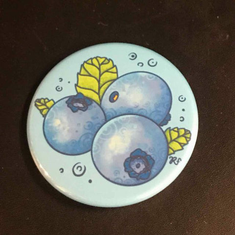 Rachel Feirman Blueberries Button Pin