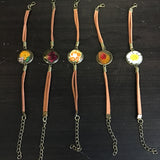 Rustic Petal Shop Pressed Flower Leather Bracelet