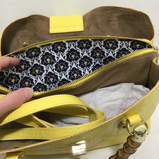 Emma Fox Yellow Leather & Bamboo Handbag – Mimi's Attic Ithaca