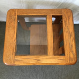 Pair of Vintage MCM Mersman Solid Oak 2-Tier End Tables