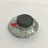 Susan Sitaraman Single Hand Painted Monochrome Flower On Clear Glass Magnet