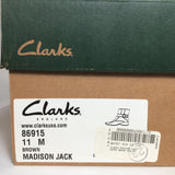 New in Box! Clarks Womens Madison Jack Brown Leather Zip-Up Ankle Boots