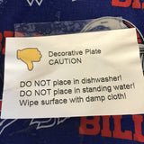 Sew So Happy Small Decorative Clear Glass Plate w/ Fabric-Lined Bottom