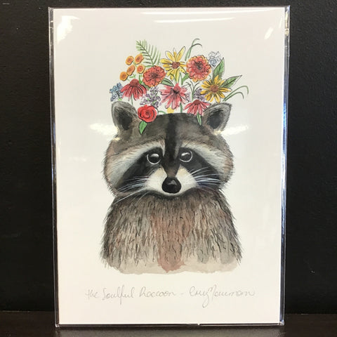 Cruz Illustrations "The Soulful Raccoon" 5x7 Signed Art Print