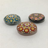 Susan Sitaraman Single Hand Painted Mandala On Glass Magnet