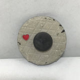 Susan Sitaraman Single Hand Painted Monochrome Flower On Round Black Tile Magnet