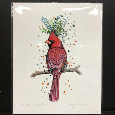Cruz Illustrations "Northern Cardinal Male" 8x10 Signed Art Print