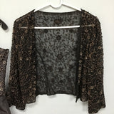 1990's Y2K Macis Black Beaded Cocktail Dress & Jacket