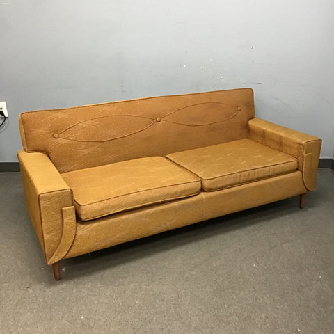 Vintage 1960's Mid-Century Modern Mustard Yellow 2-Cushion Sofa