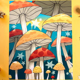 Rachel Feirman "Magic Mushroom Guild" 5x7 Digital Art Print