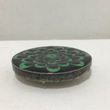 Susan Sitaraman Single Hand Painted Monochrome Flower On Round Black Tile Magnet