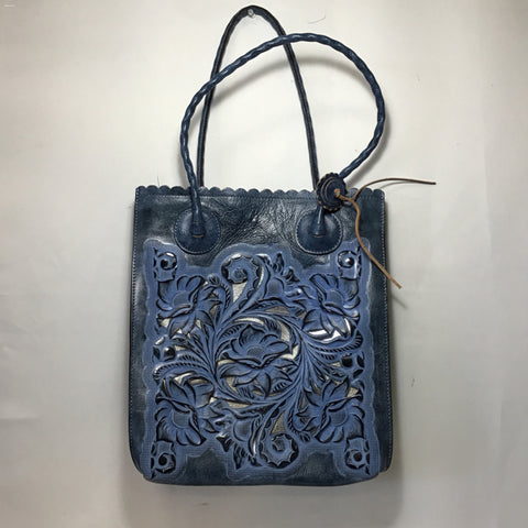 New with Tags! Patricia Nash Designs Blue Leather "Cavo" Tote Bag