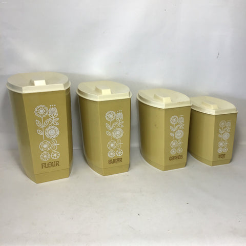 Set of 4 Vintage Mid-Century Nesting Canisters