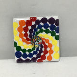 Susan Sitaraman Single Hand Painted Rainbow Spiral Or Mandala On Tile Magnet