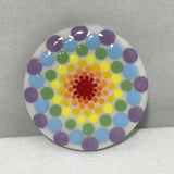Susan Sitaraman Single Hand Painted Rainbow Spiral Or Mandala On Tile Magnet
