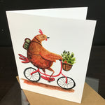 Cruz Illustrations "Pollo Loves Greens" Greeting Card