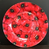 Sew So Happy Large Decorative Clear Glass Plate w/ Fabric-Lined Bottom