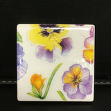 Susan Sitaraman Single Floral Decoupage On White Tile Magnet