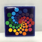 Susan Sitaraman Single Hand Painted Rainbow Spiral Or Mandala On Tile Magnet