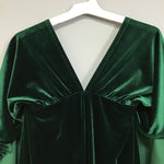Revelry "Micah" Convertible Emerald Velvet Maxi Dress