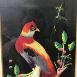 Pair of Vintage Red Birds Mixed Media Art