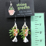 String Greens XS Mini Faux Neon Pothos Earrings