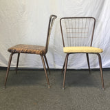 Set of 4 Vintage MCM Vinyl & Metal Dining Chairs