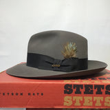 New in Box! Temple by Stetson Grey Wool Felt Fedora