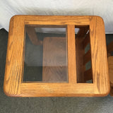 Pair of Vintage MCM Mersman Solid Oak 2-Tier End Tables