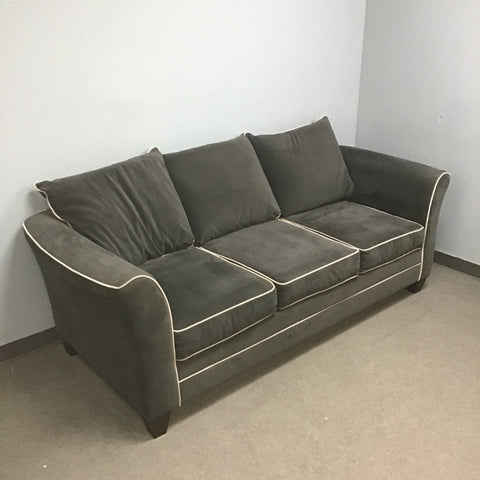 Modern Hughes Furniture Dark Grey 3-Cushion Sofa