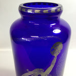 Vintage 1988 Franklin Mint "Fireflies" by Erte Cobalt Glass Vase