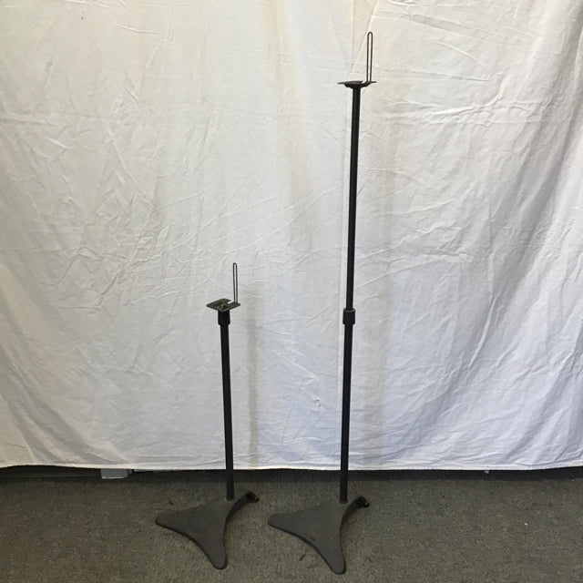 Pair of Black Metal Adjustable-Height Speaker Stands – Mimi's