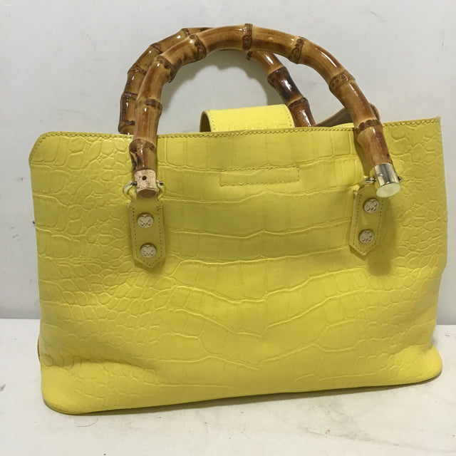 Emma Fox Yellow Leather & Bamboo Handbag – Mimi's Attic Ithaca