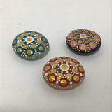Susan Sitaraman Single Hand Painted Mandala On Glass Magnet