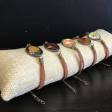 Rustic Petal Shop Pressed Flower Leather Bracelet