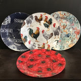 Sew So Happy Large Decorative Clear Glass Plate w/ Fabric-Lined Bottom