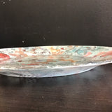 Sew So Happy Large Decorative Clear Glass Plate w/ Fabric-Lined Bottom
