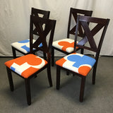 Set of 4 Modern ReUpholstered X-Back Dining Chairs
