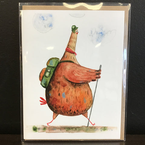 Cruz Illustrations "Pollo Loves to Hike" Greeting Card
