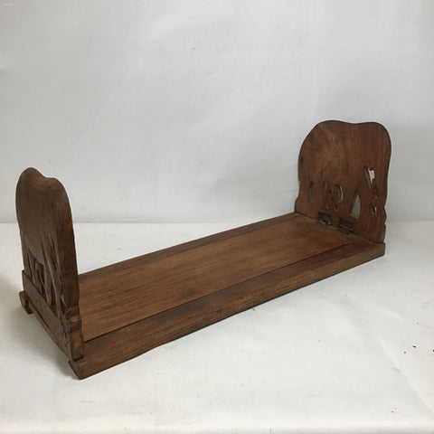 Hand Carved Solid Teak Expanding Bookends