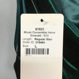 Revelry "Micah" Convertible Emerald Velvet Maxi Dress