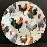 Sew So Happy Large Decorative Clear Glass Plate w/ Fabric-Lined Bottom