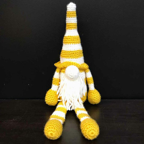 Mama Hatsy Small Yellow & White Crochet Gnome