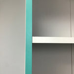 5 Fixed-Tier Grey and Green Laminate Shelving Unit