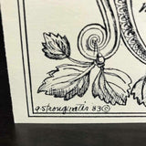 Andrea Strongwater Black & White 1983 "Molucella Laevis" 5.5x8.5 Notecard